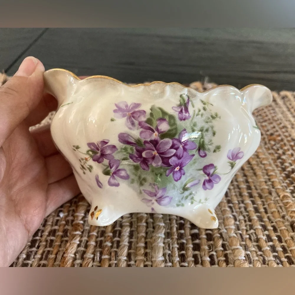 Vintage 1920 Hammersley Victorian Violets Sugar Bowl
